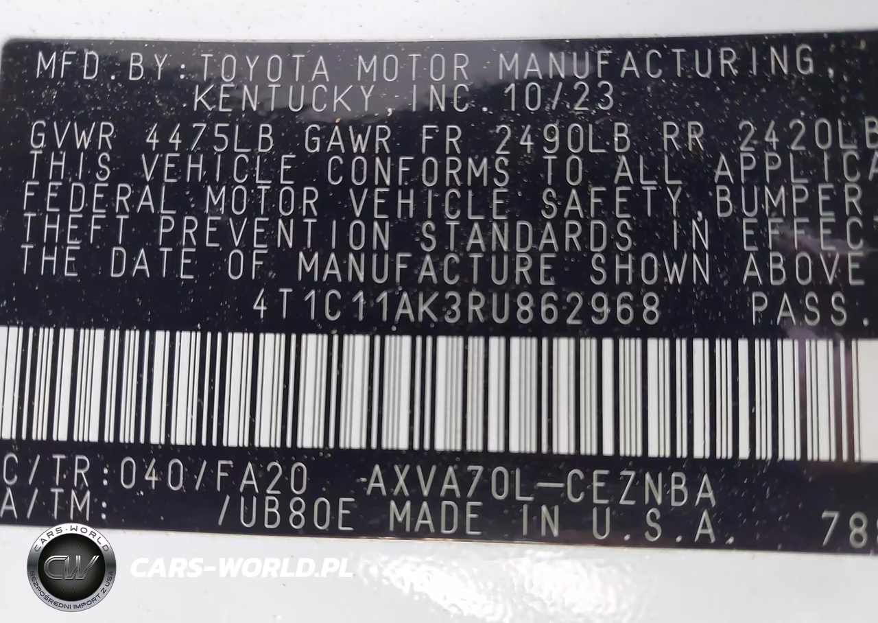 2024 Toyota Camry Le VIN:4T1C11AK3RU862968 - 9
