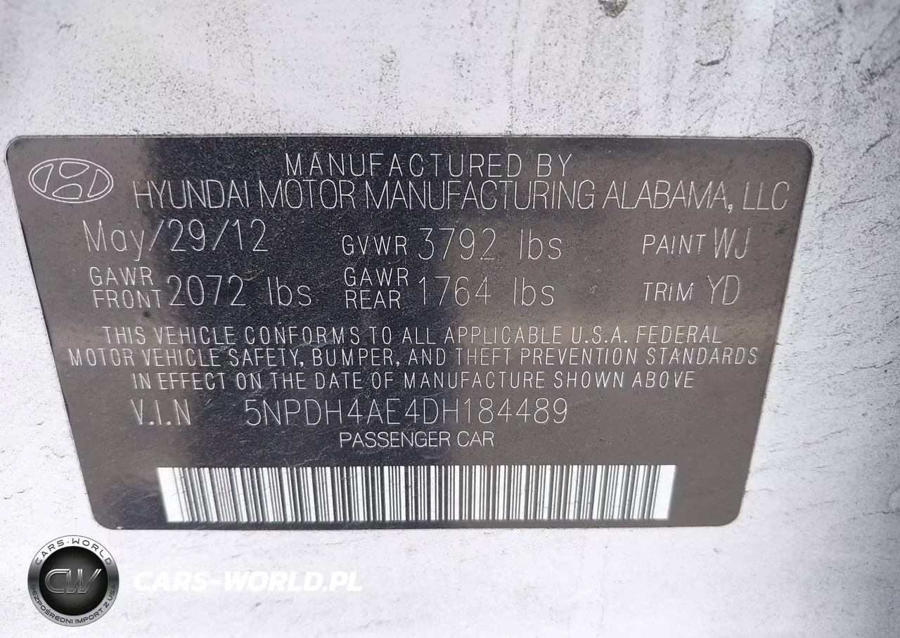 2013 Hyundai Elantra Limited VIN:5NPDH4AE4DH184489 - 9