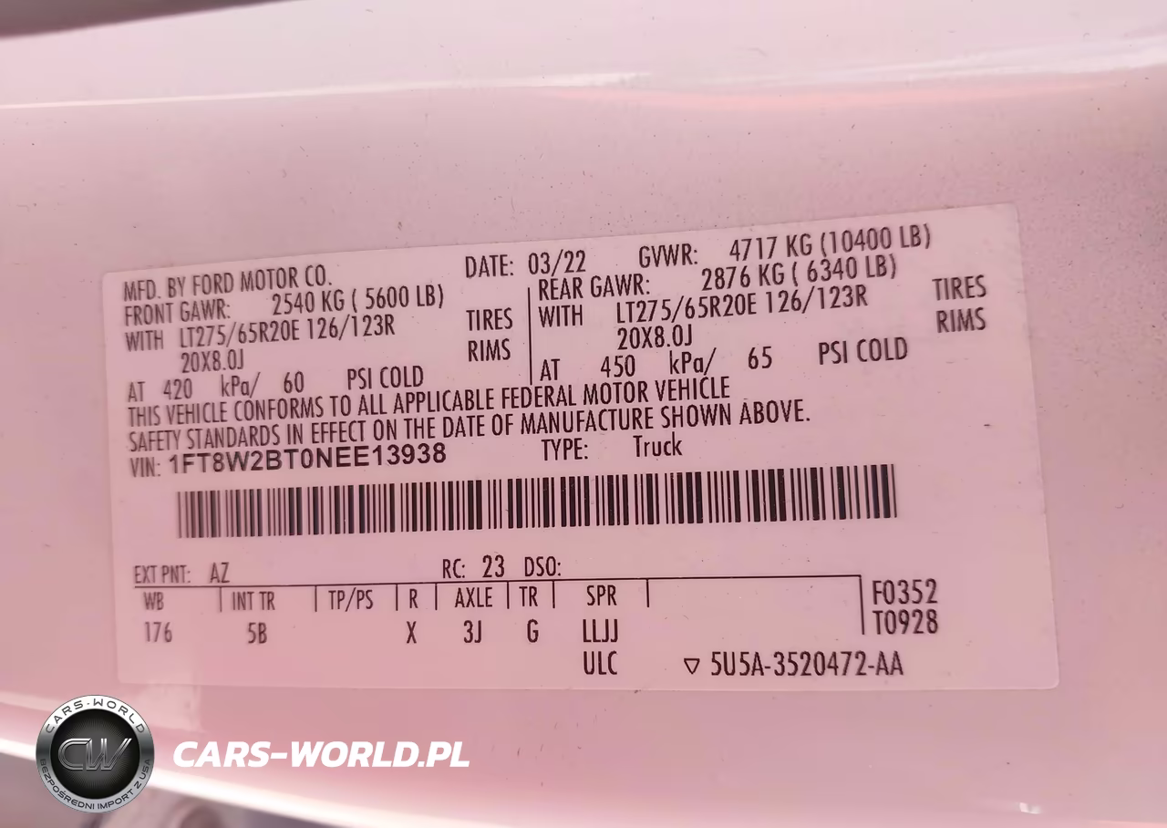 2022 Ford F-250 Lariat VIN:1FT8W2BT0NEE13938 - 9