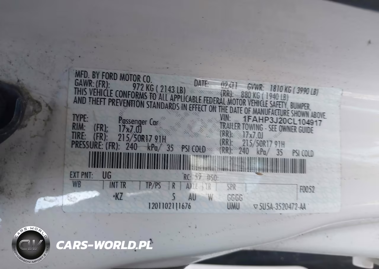 2012 Ford Focus Titanium VIN:1FAHP3J20CL104917 - 9