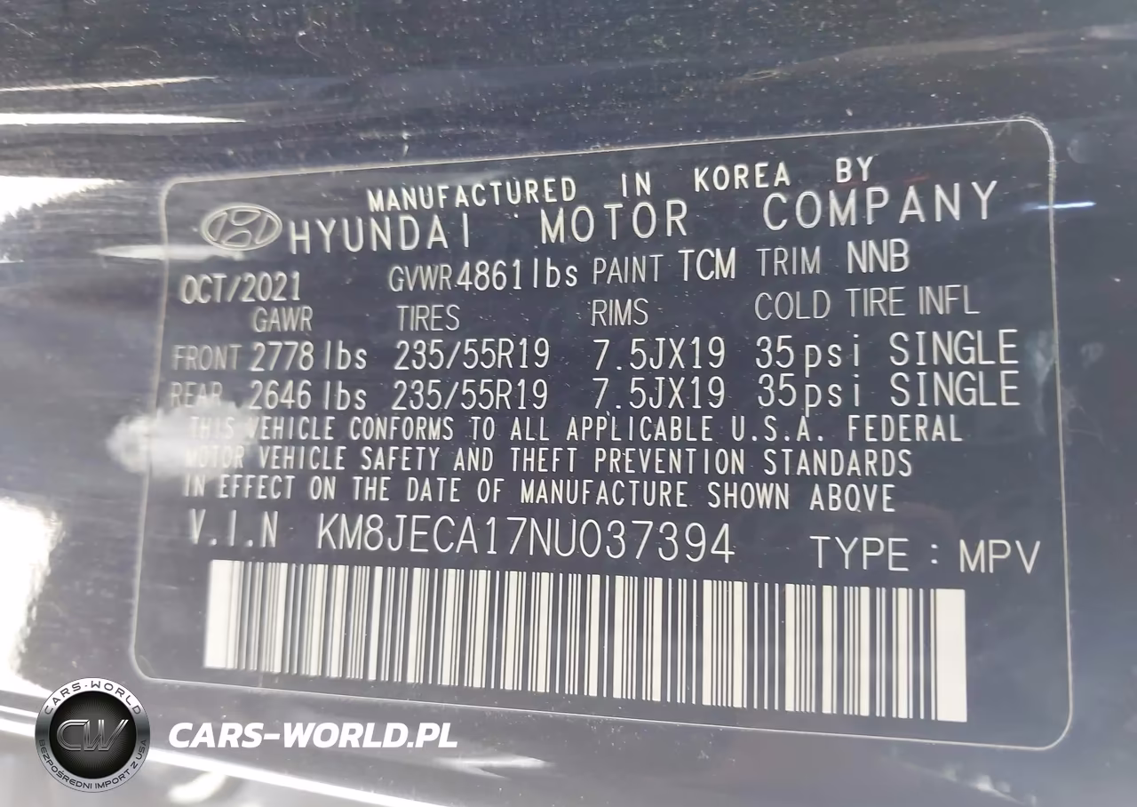 2022 Hyundai Tucson Hybrid Limited VIN:KM8JECA17NU037394 - 9