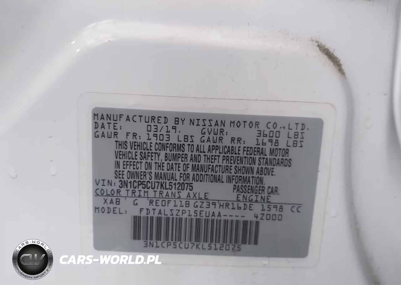 2019 Nissan Kicks Sv VIN:3N1CP5CU7KL512075 - 9