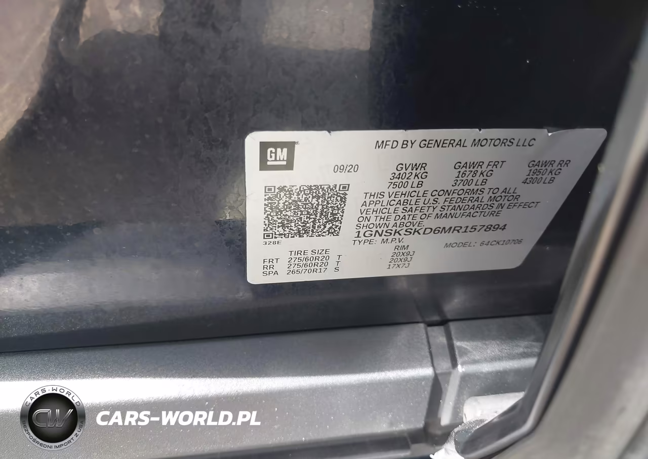 2021 Chevrolet Tahoe K1500 Premier VIN:1GNSKSKD6MR157894 - 9