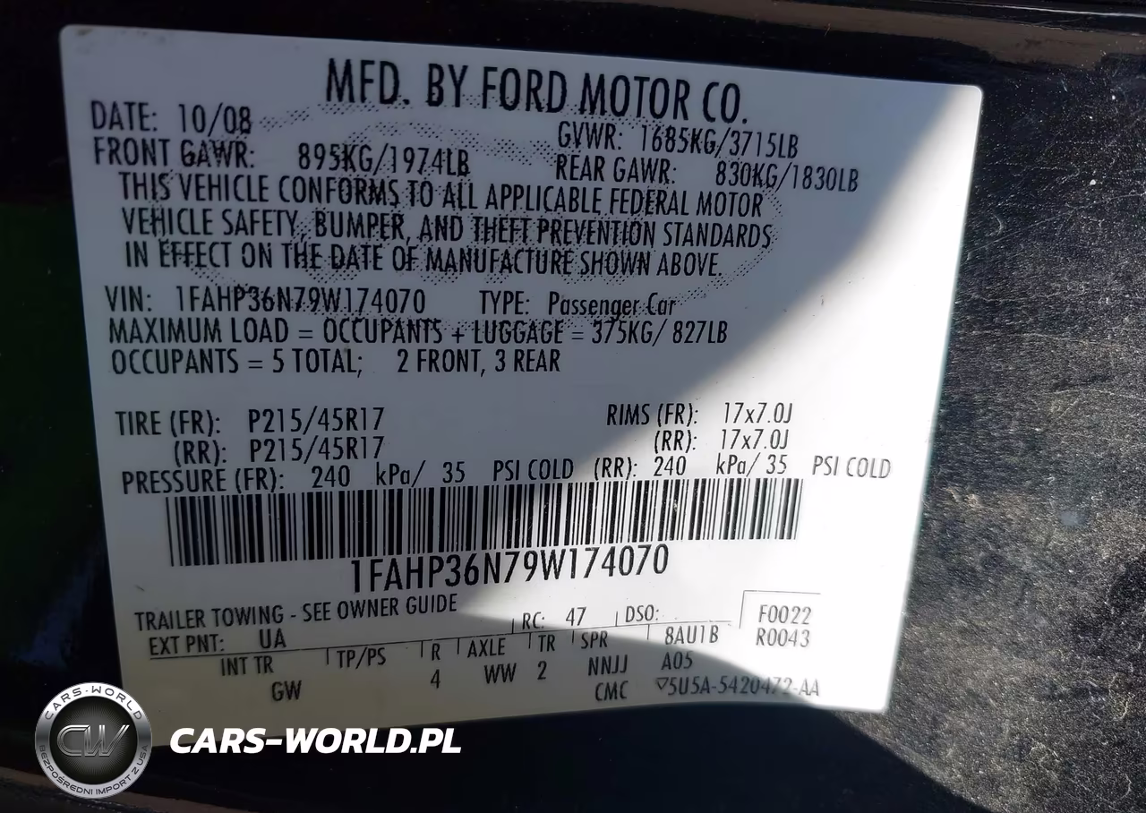 2009 Ford Focus Ses VIN:1FAHP36N79W174070 - 9