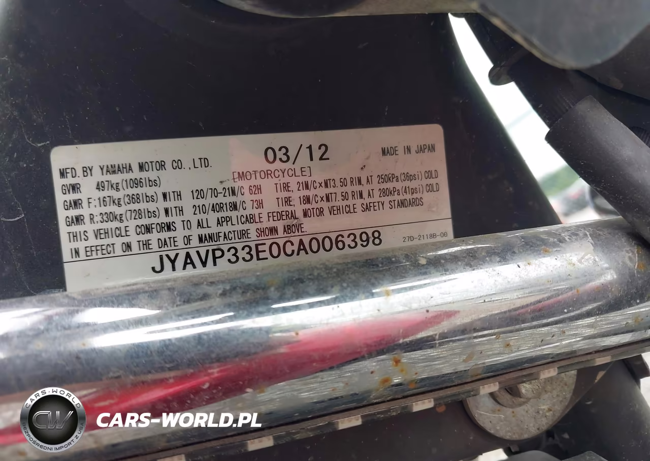 2012 Yamaha Xvs1300 Cu VIN:JYAVP33E0CA006398 - 10