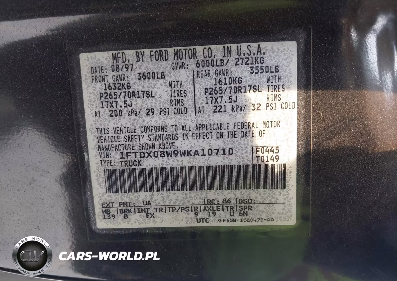 1998 Ford F-150 Lariat-Xl-Xlt VIN:1FTDX08W9WKA10710 - 9