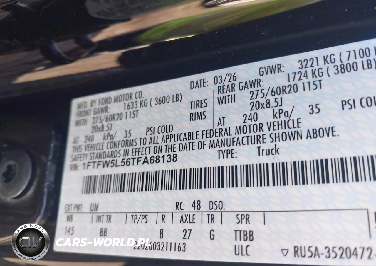 2026 Ford F-150 Lariat VIN:1FTFW5L56TFA68138 - 9