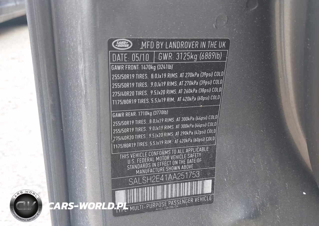 2010 Land Rover Range Rover Sport Supercharged VIN:SALSH2E41AA251753 - 9