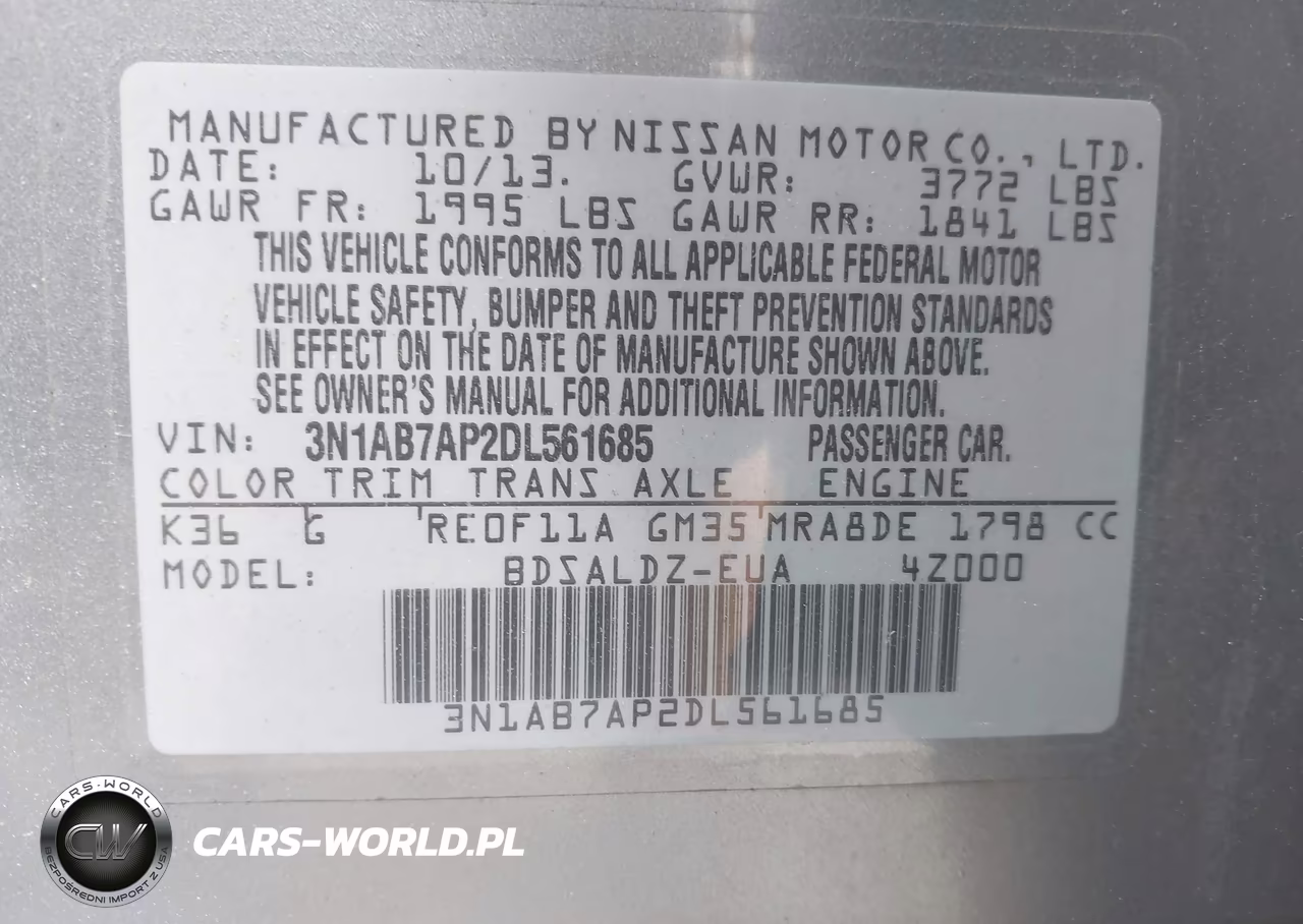 2013 Nissan Sentra Sv VIN:3N1AB7AP2DL561685 - 9