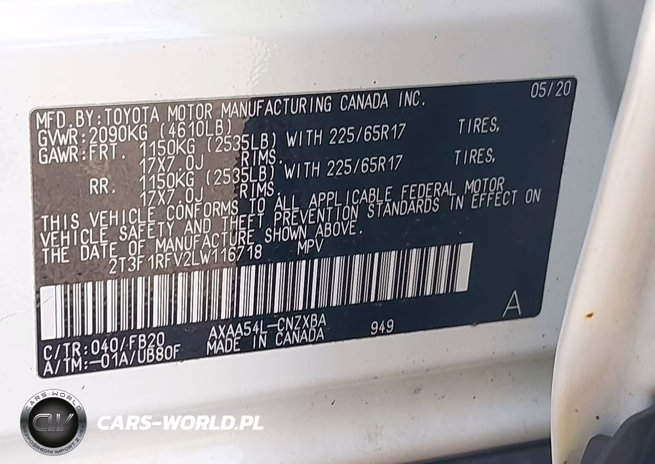 2020 Toyota Rav4 Le VIN:2T3F1RFV2LW116718 - 9