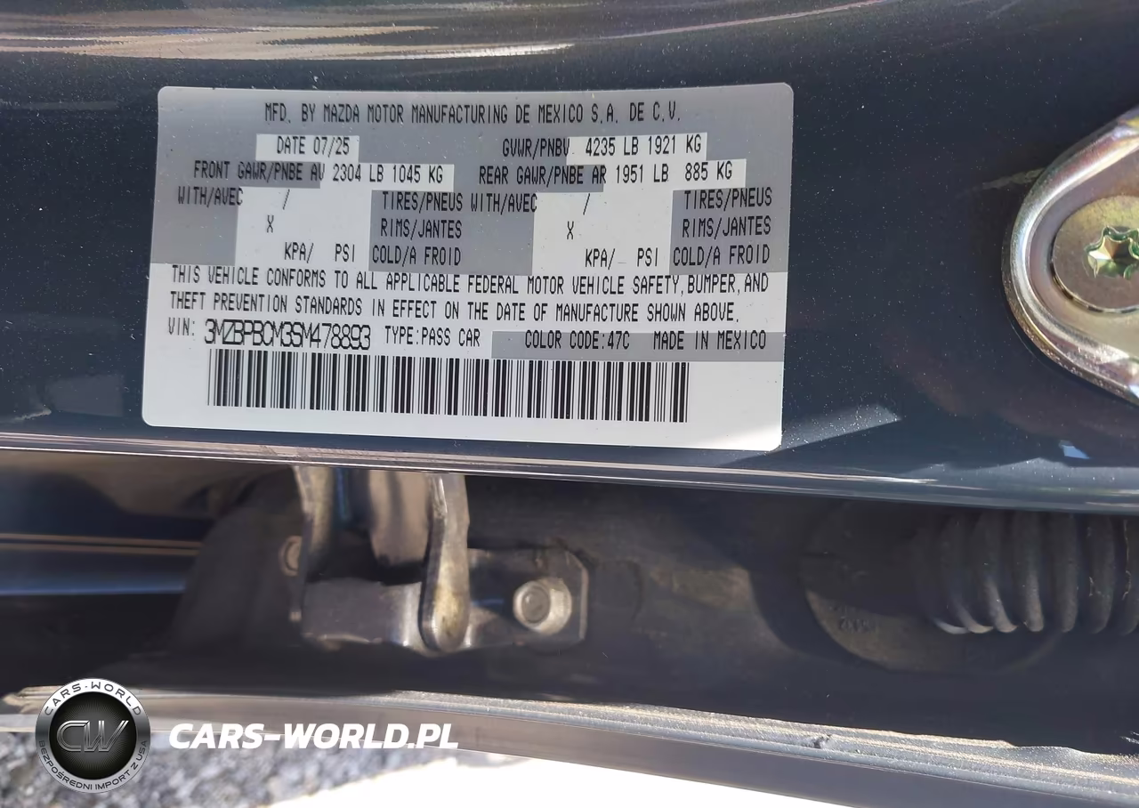 2025 Mazda Mazda3 2.5 S Carbon Edition VIN:3MZBPBCM3SM478893 - 9