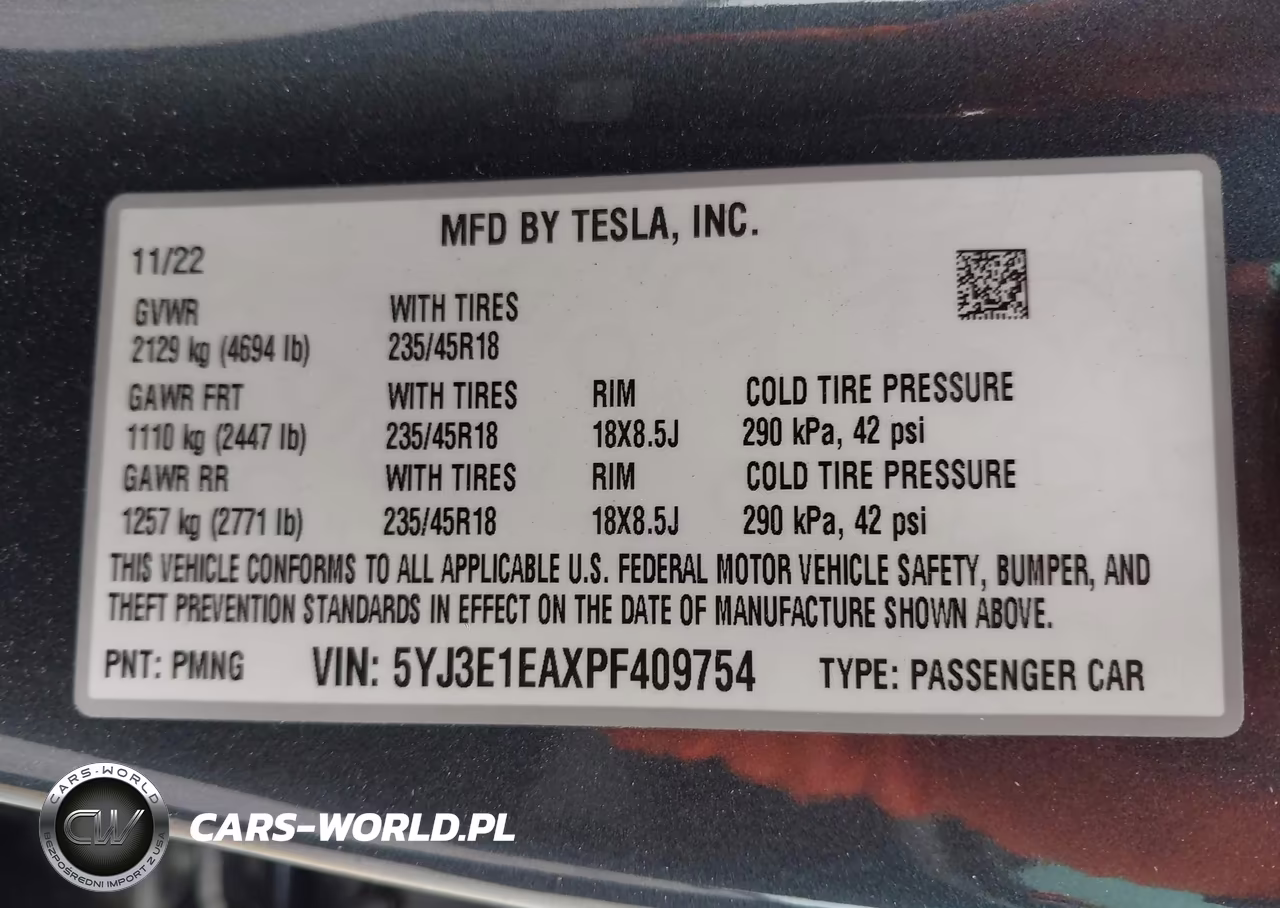 2023 Tesla Model 3 Rear-Wheel Drive VIN:5YJ3E1EAXPF409754 - 9