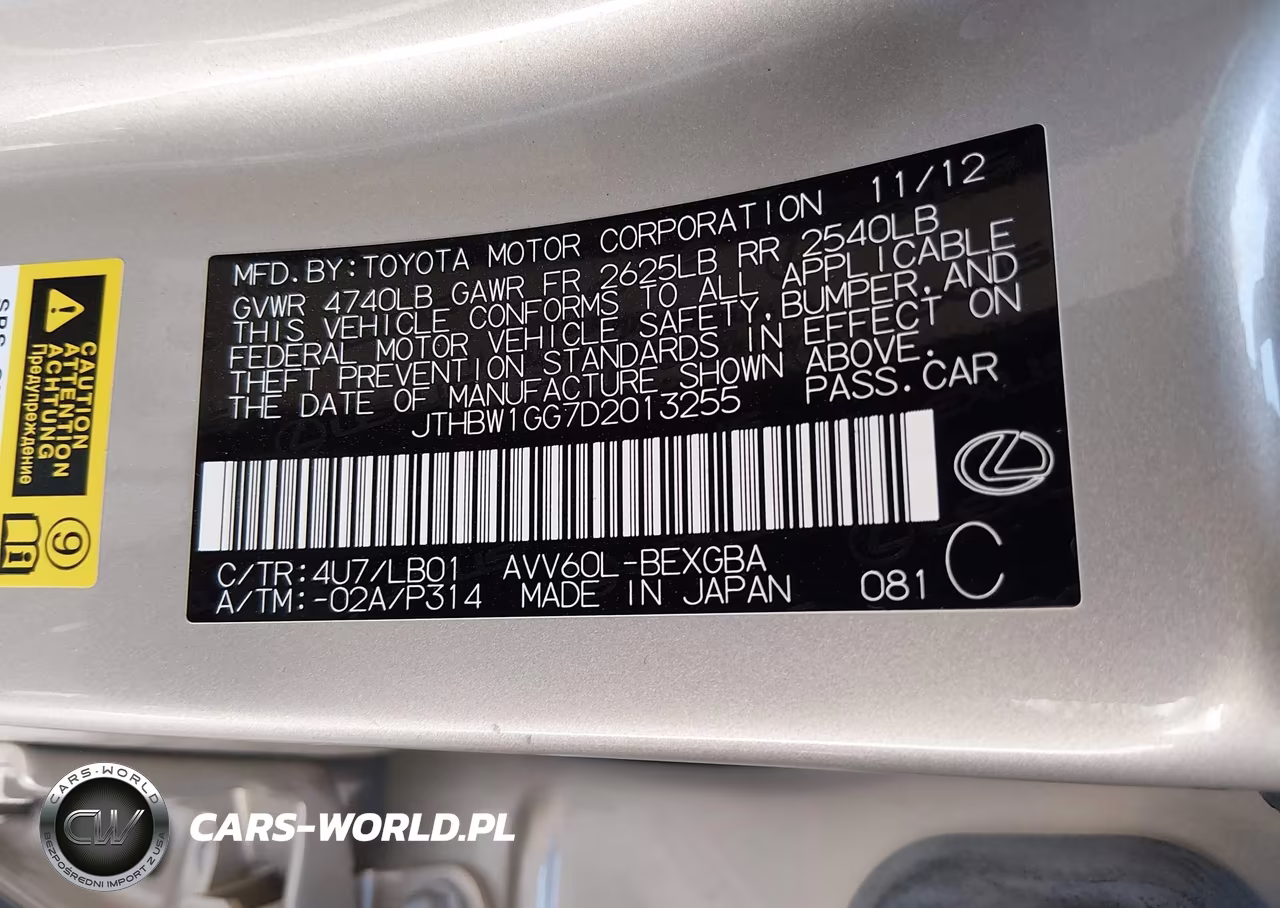 2013 Lexus Es 300H VIN:JTHBW1GG7D2013255 - 9