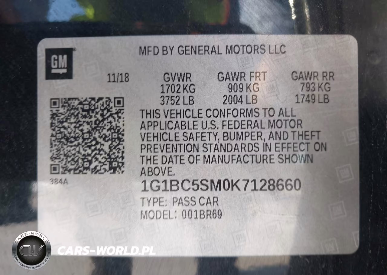 2019 Chevrolet Cruze Ls VIN:1G1BC5SM0K7128660 - 9