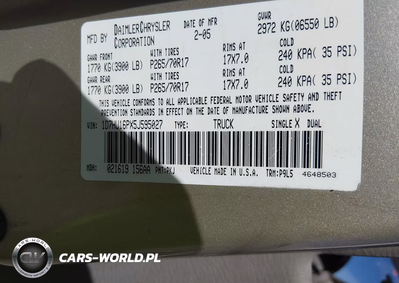 2005 Dodge Ram 1500 St VIN:1D7HU16PX5J595027 - 9