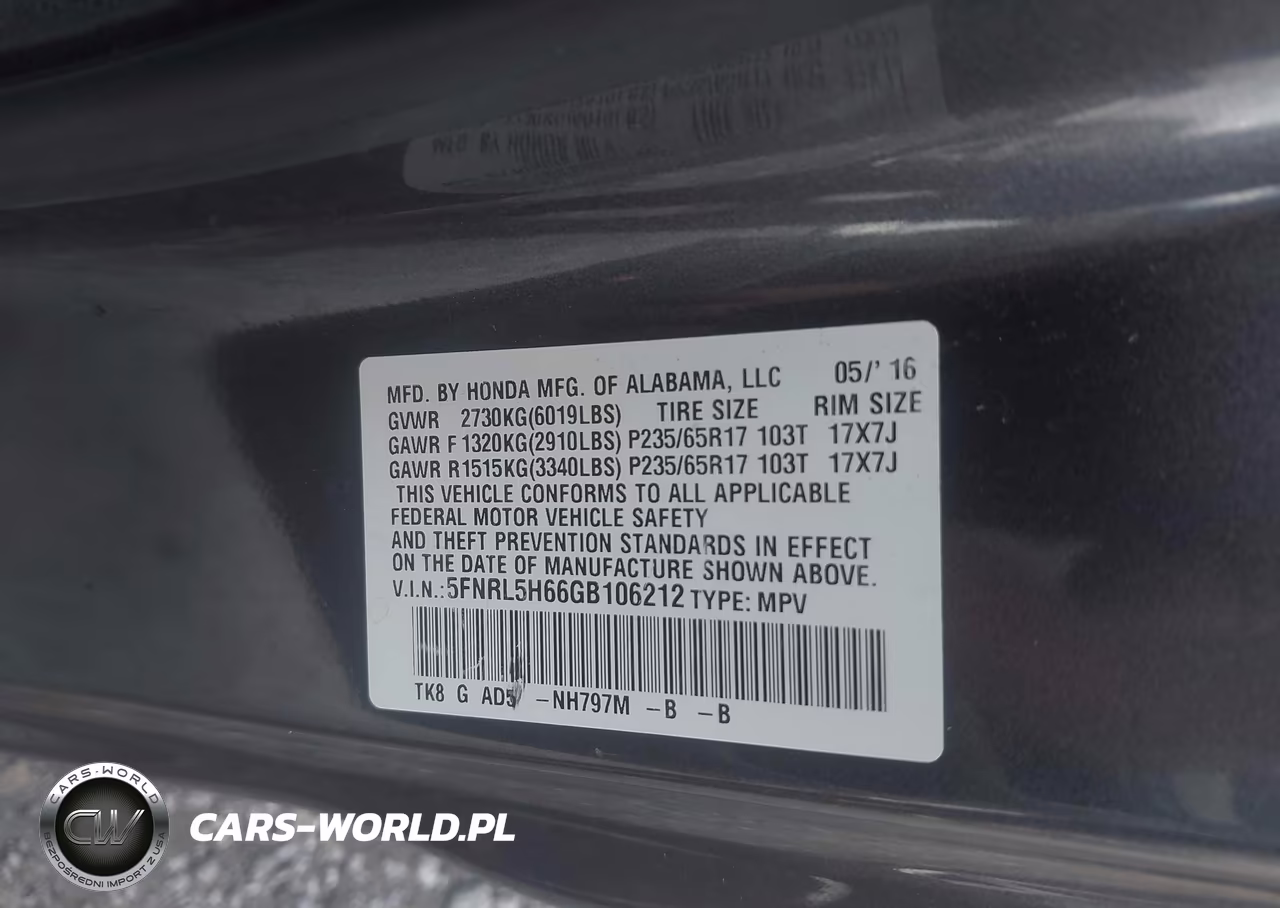 2016 Honda Odyssey Ex-L VIN:5FNRL5H66GB106212 - 9