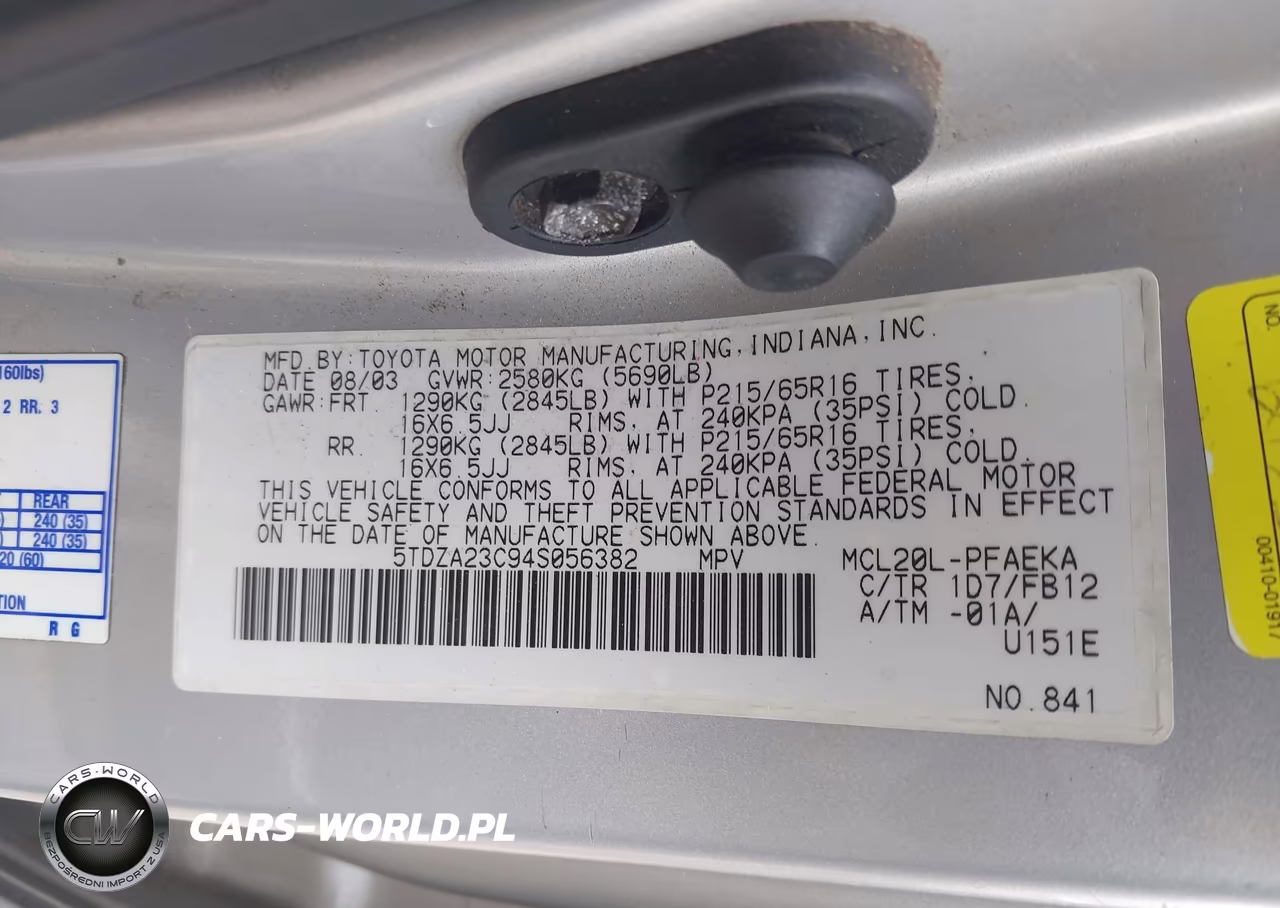 2004 Toyota Sienna Le VIN:5TDZA23C94S056382 - 9