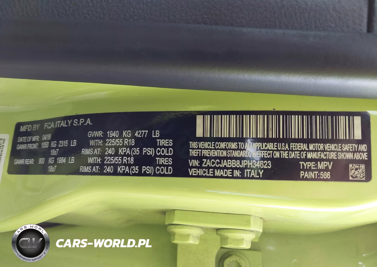 2018 Jeep Renegade Altitude Fwd VIN:ZACCJABB8JPH34623 - 9