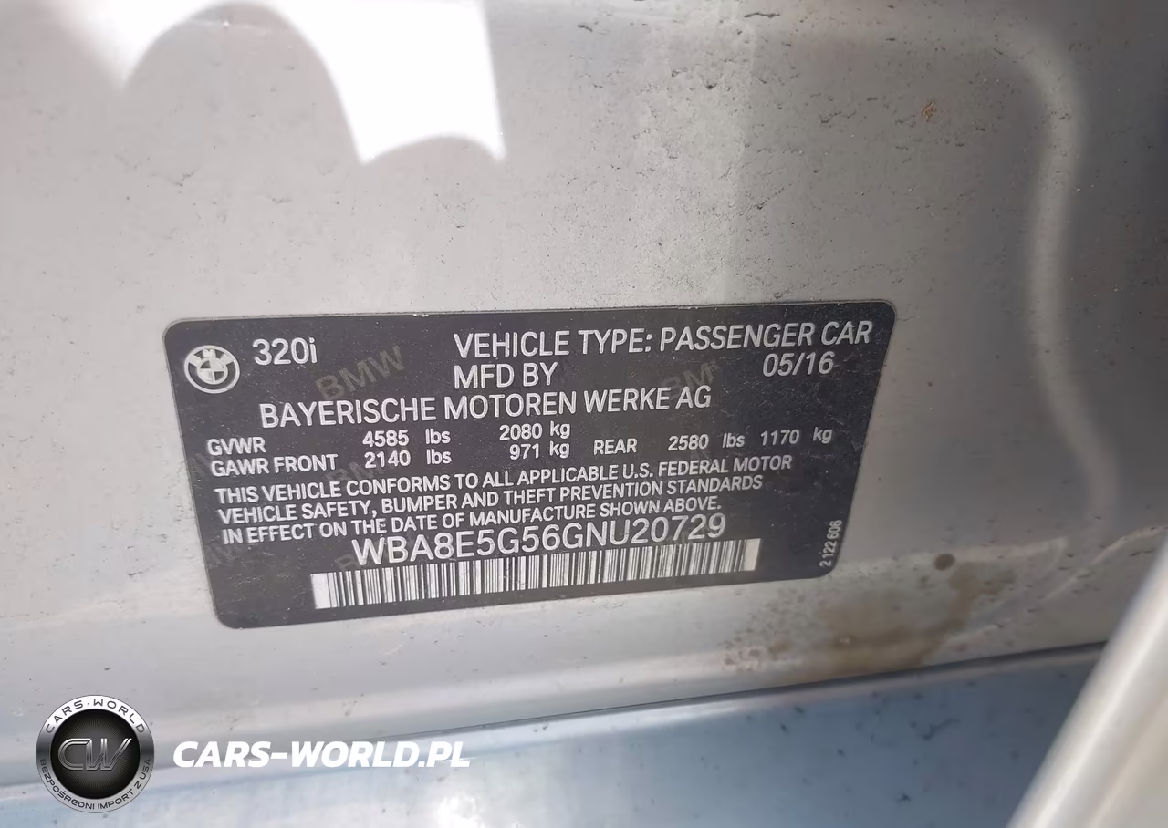 2016 BMW 320I xDrive VIN:WBA8E5G56GNU20729 - 9