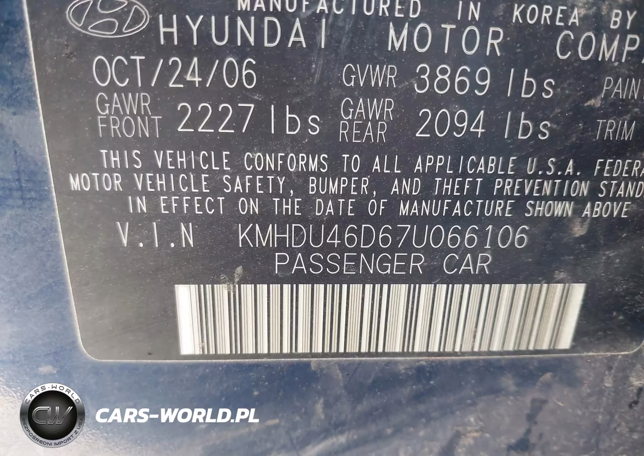 2007 Hyundai Elantra Gls-Limited-Ltd-Se VIN:KMHDU46D67U066106 - 9