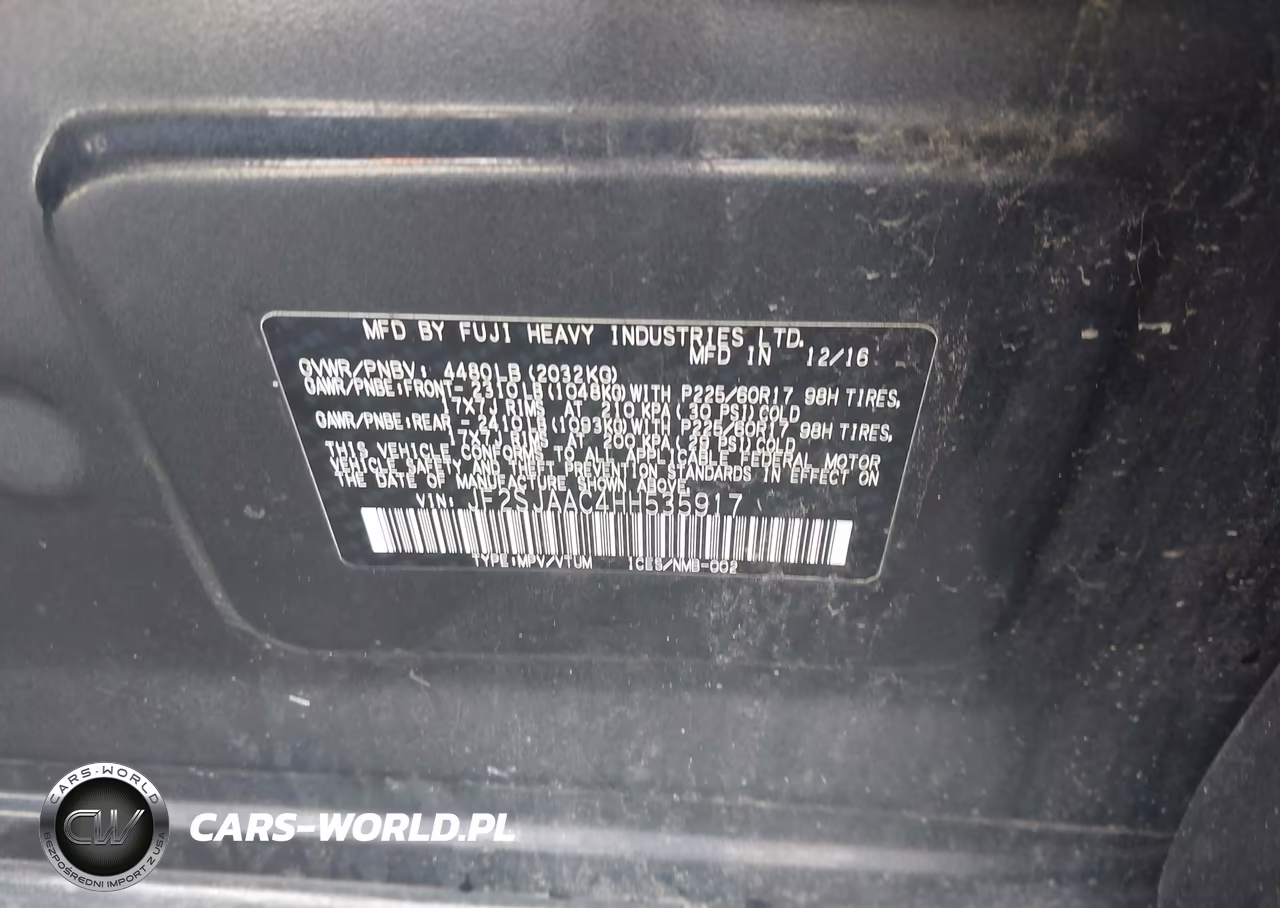 2017 Subaru Forester 2.5I VIN:JF2SJAAC4HH535917 - 9
