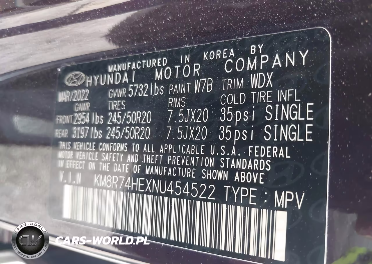 2022 Hyundai Palisade Calligraphy VIN:KM8R74HEXNU454522 - 9