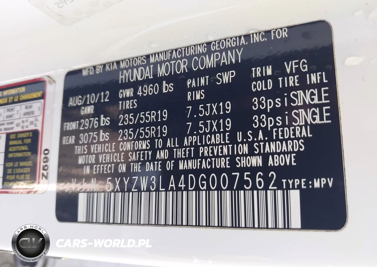 2013 Hyundai Santa Fe Sport 2.0T VIN:5XYZW3LA4DG007562 - 9