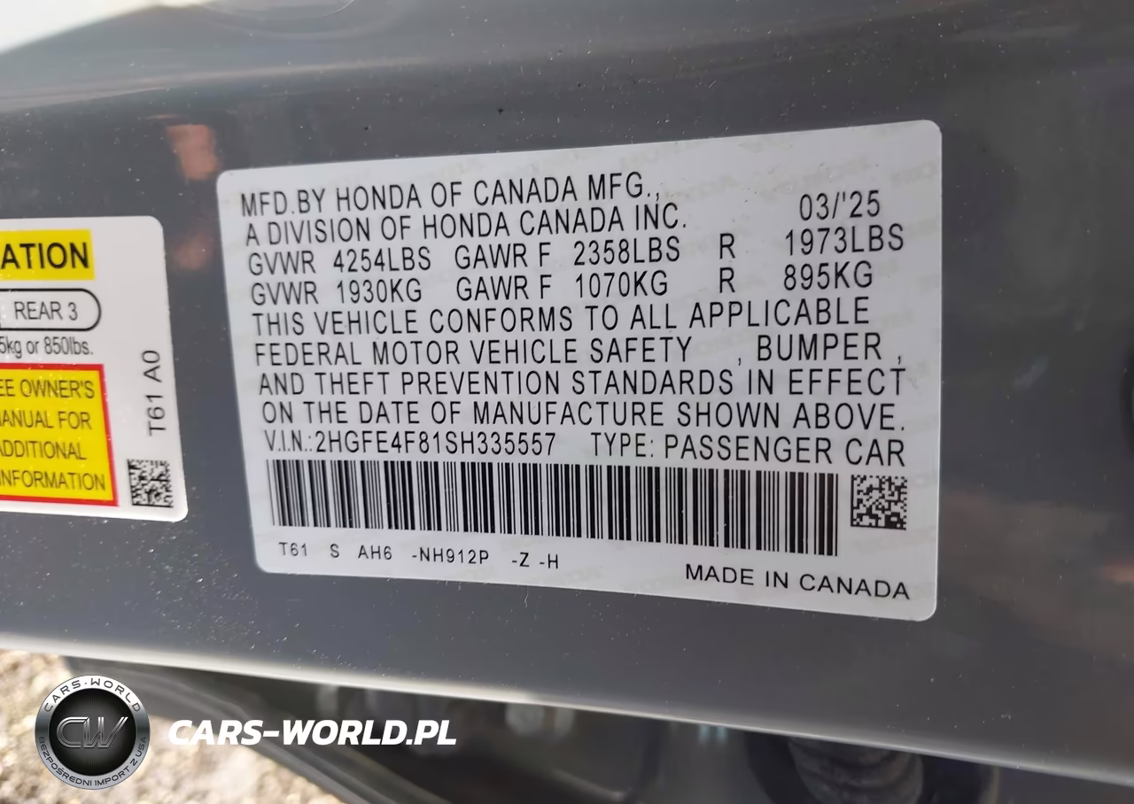 2025 Honda Civic Hybrid Sport-Sport Touring VIN:2HGFE4F81SH335557 - 9