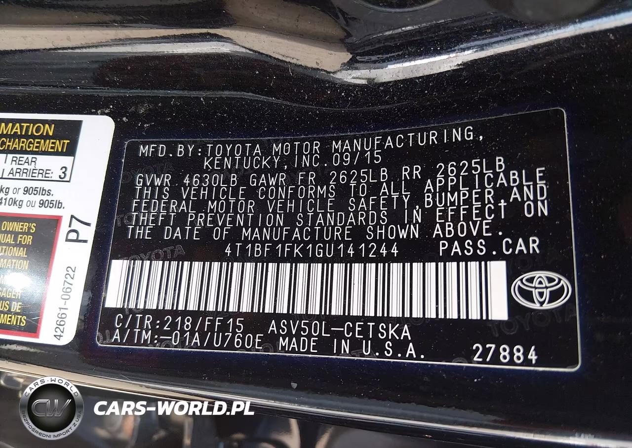 2016 Toyota Camry Se VIN:4T1BF1FK1GU141244 - 9