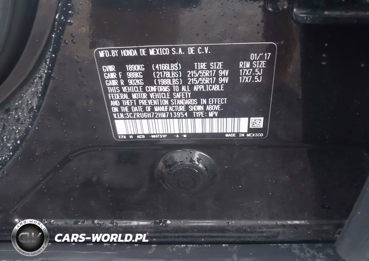 2017 Honda Hr-V Ex-L VIN:3CZRU6H72HM713954 - 9