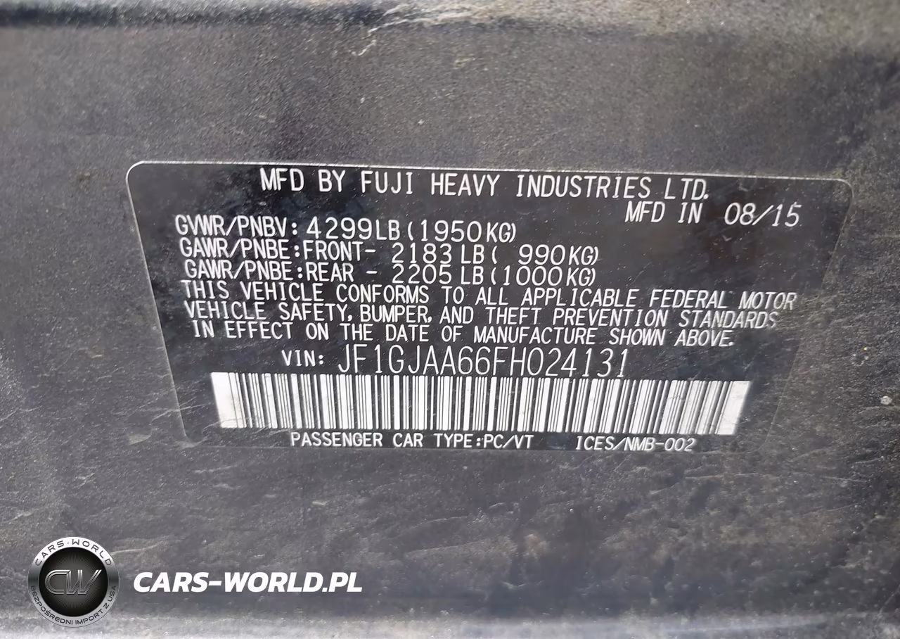 2015 Subaru Impreza 2.0I VIN:JF1GJAA66FH024131 - 9