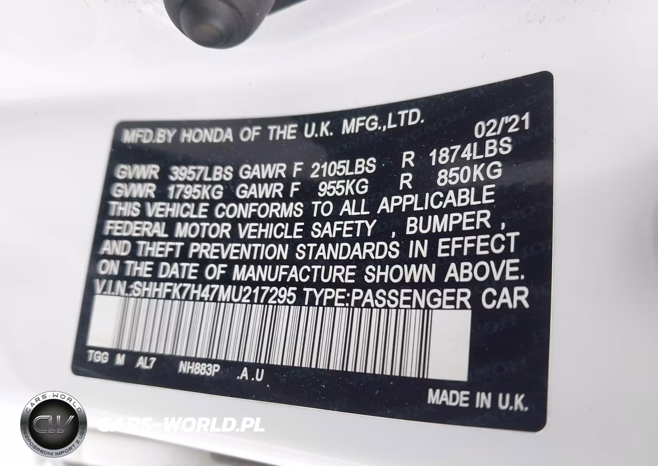 2021 Honda Civic Sport VIN:SHHFK7H47MU217295 - 9