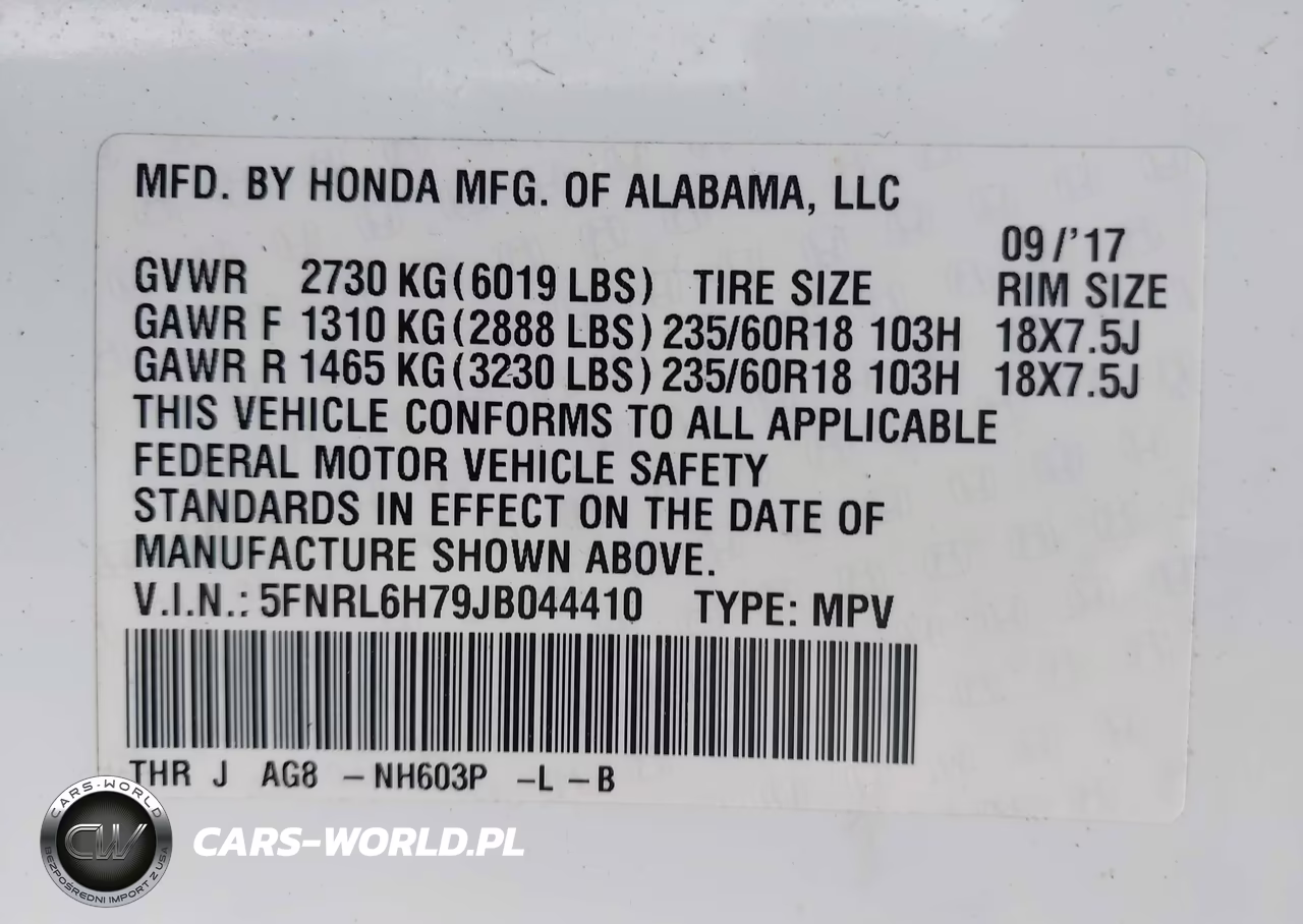 2018 Honda Odyssey Ex-L VIN:5FNRL6H79JB044410 - 9