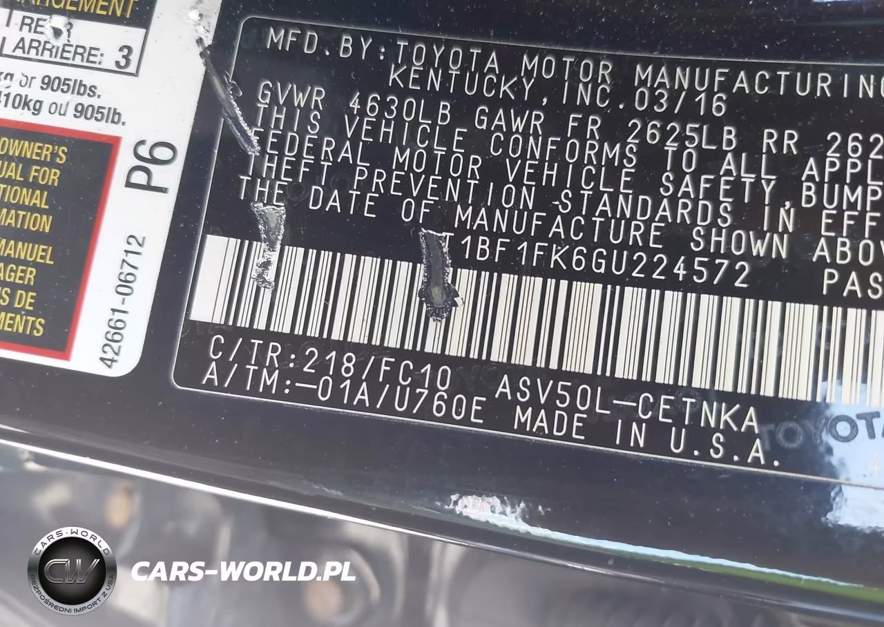 2016 Toyota Camry Le VIN:4T1BF1FK6GU224572 - 9