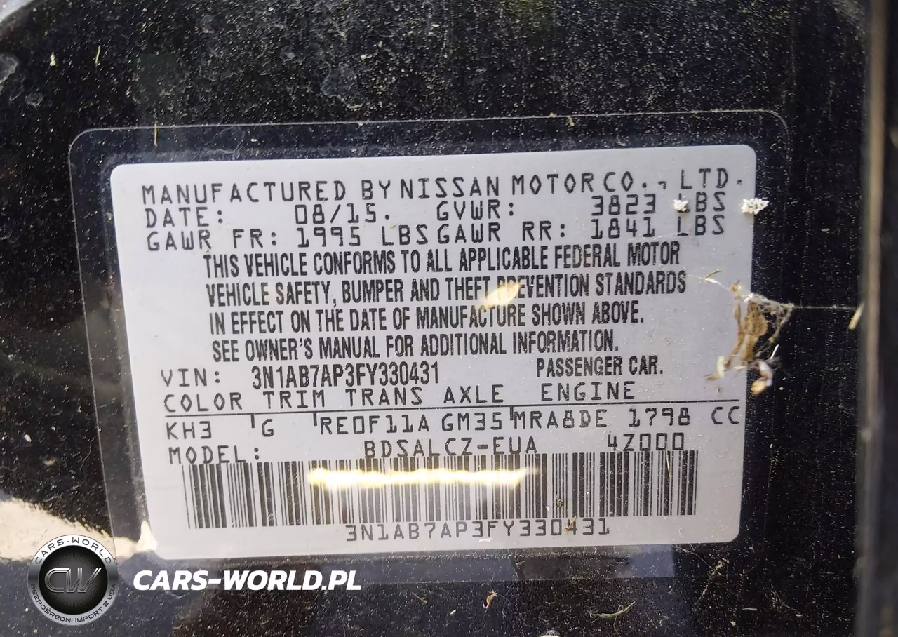 2015 Nissan Sentra S VIN:3N1AB7AP3FY330431 - 9