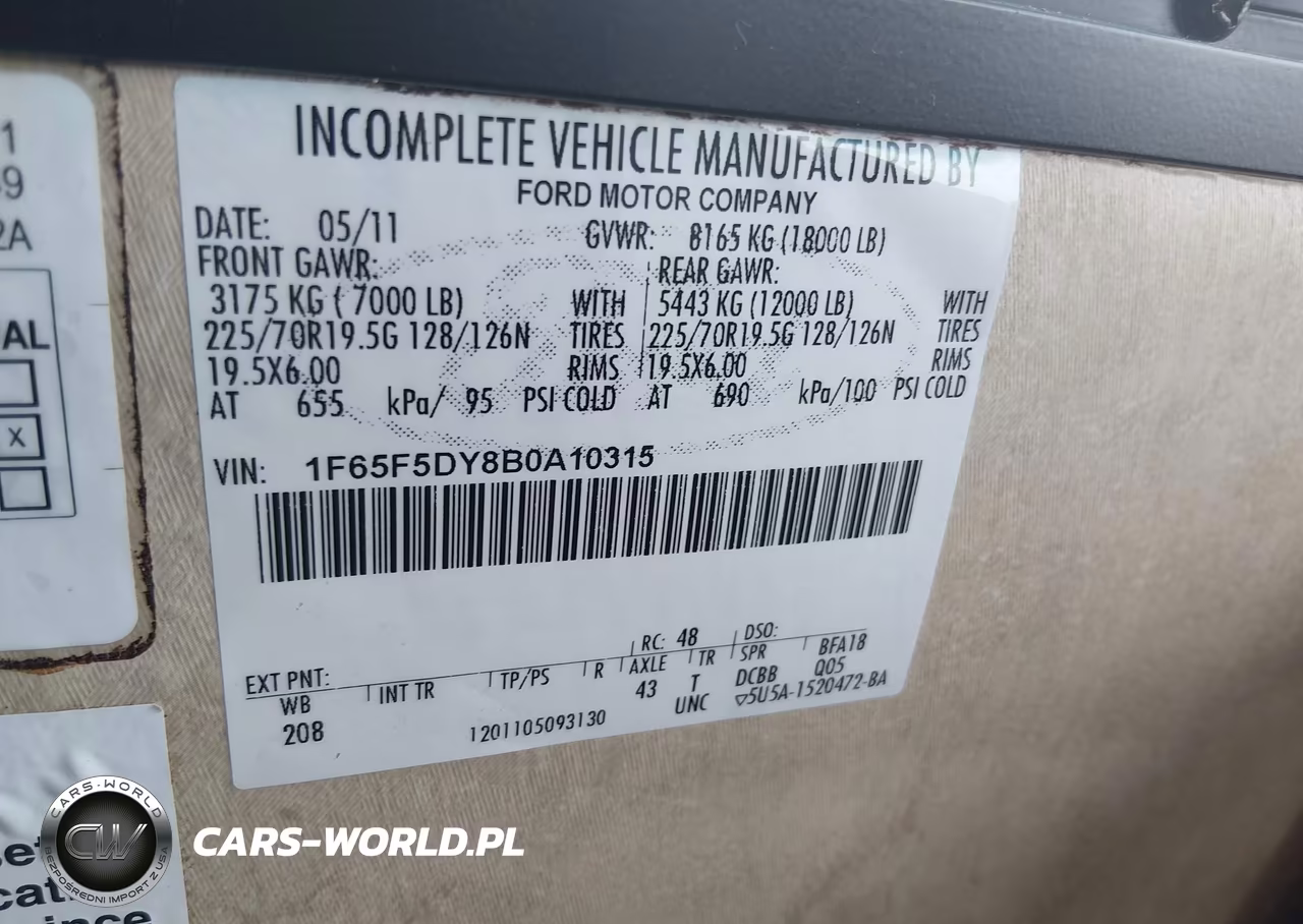 2011 Ford F53 VIN:1F65F5DY8B0A10315 - 9