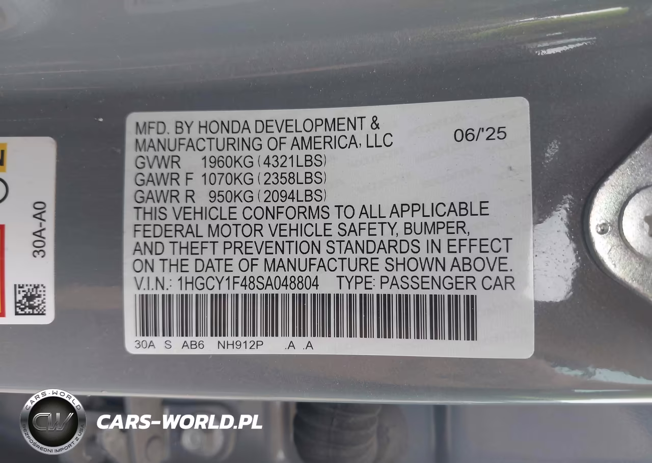 2025 Honda Accord Se VIN:1HGCY1F48SA048804 - 9