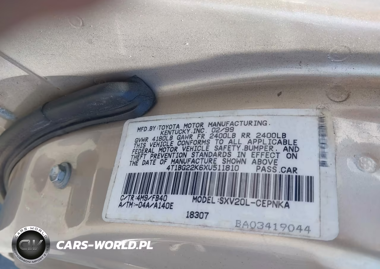 1999 Toyota Camry Le VIN:4T1BG22K6XU511810 - 9