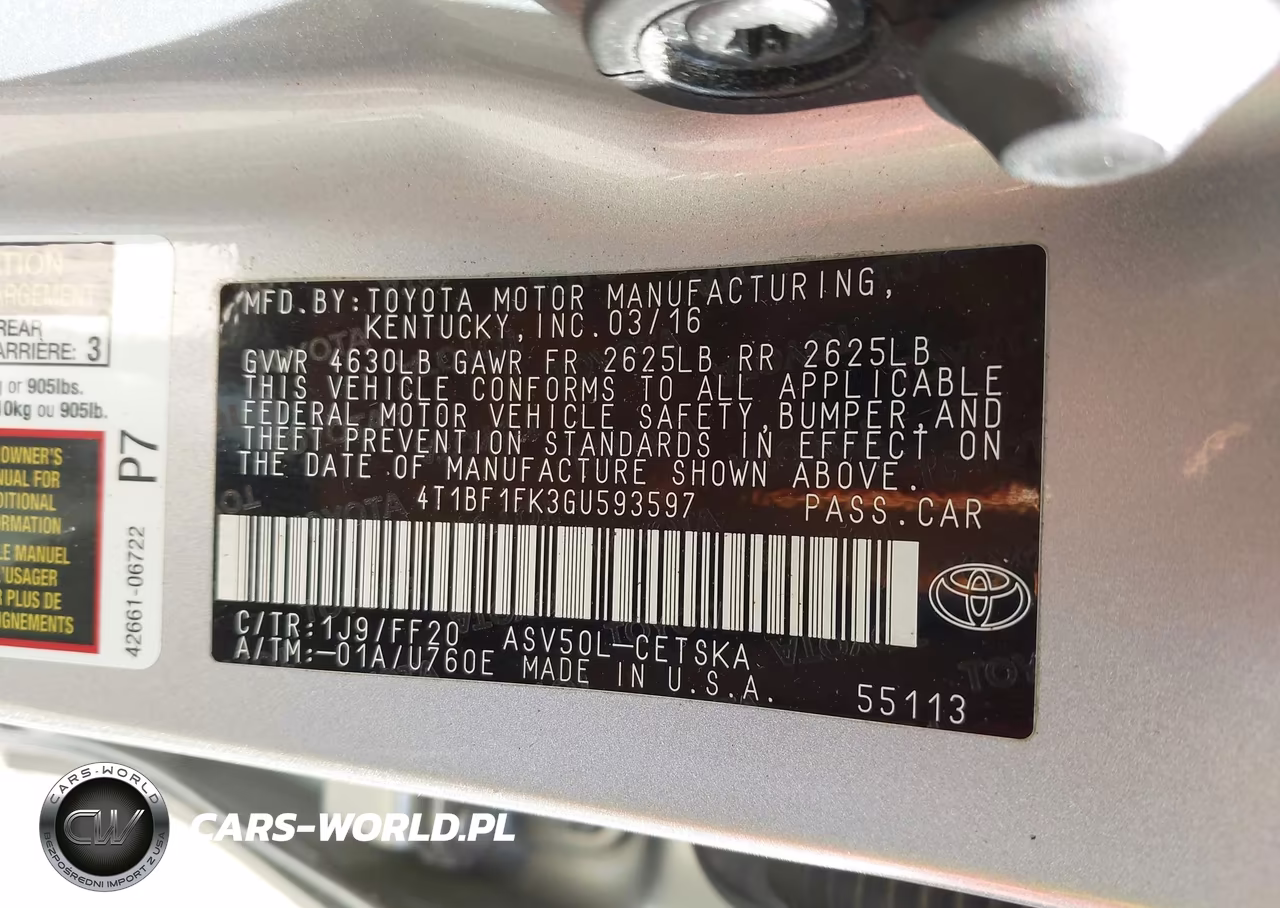 2016 Toyota Camry Se VIN:4T1BF1FK3GU593597 - 9