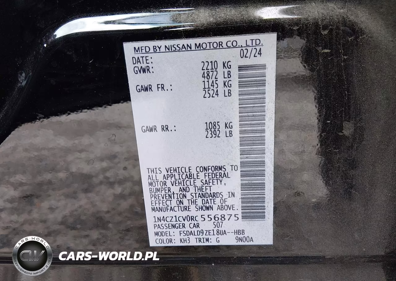 2024 Nissan Leaf Sv Plus VIN:1N4CZ1CV0RC556875 - 9