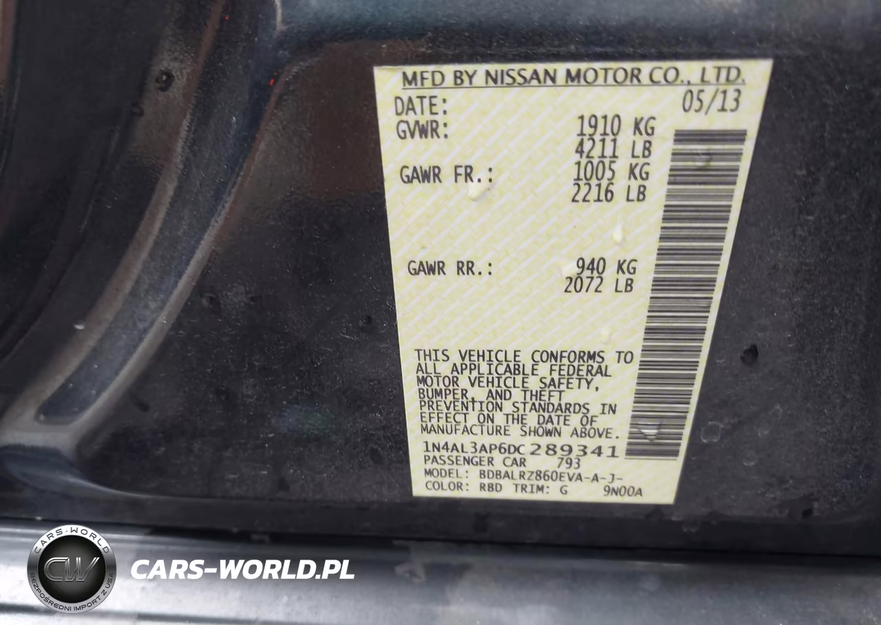 2013 Nissan Altima 2.5 S VIN:1N4AL3AP6DC289341 - 9