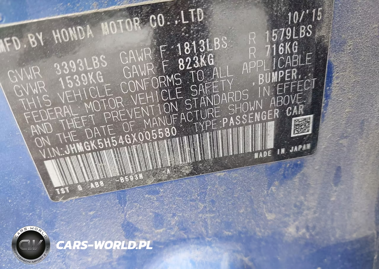 2016 Honda Fit Lx VIN:JHMGK5H54GX005580 - 9
