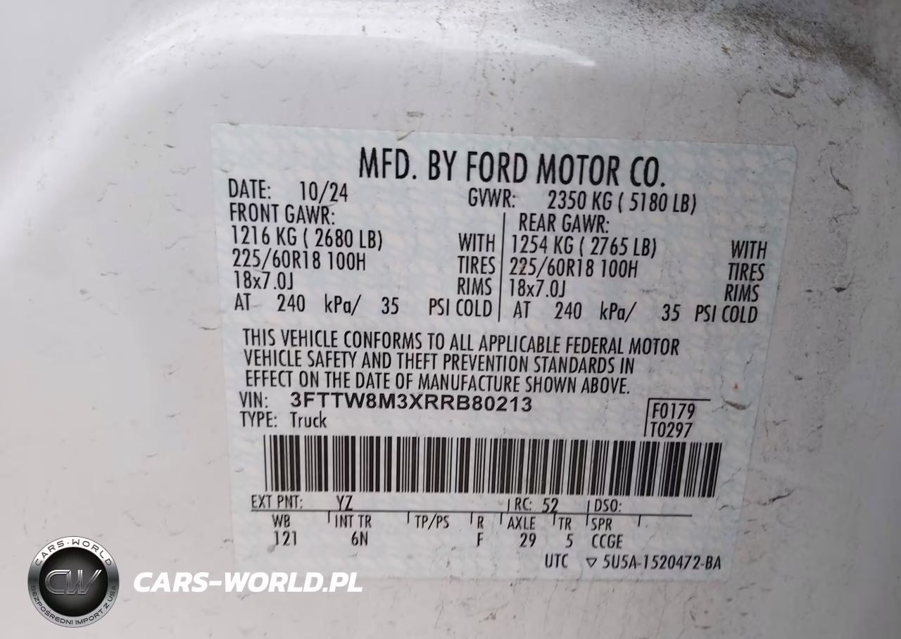 2024 Ford Maverick Lariat VIN:3FTTW8M3XRRB80213 - 9
