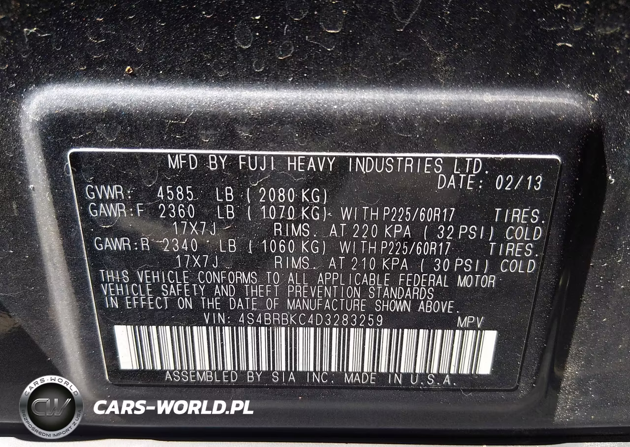 2013 Subaru Outback 2.5I Limited VIN:4S4BRBKC4D3283259 - 9