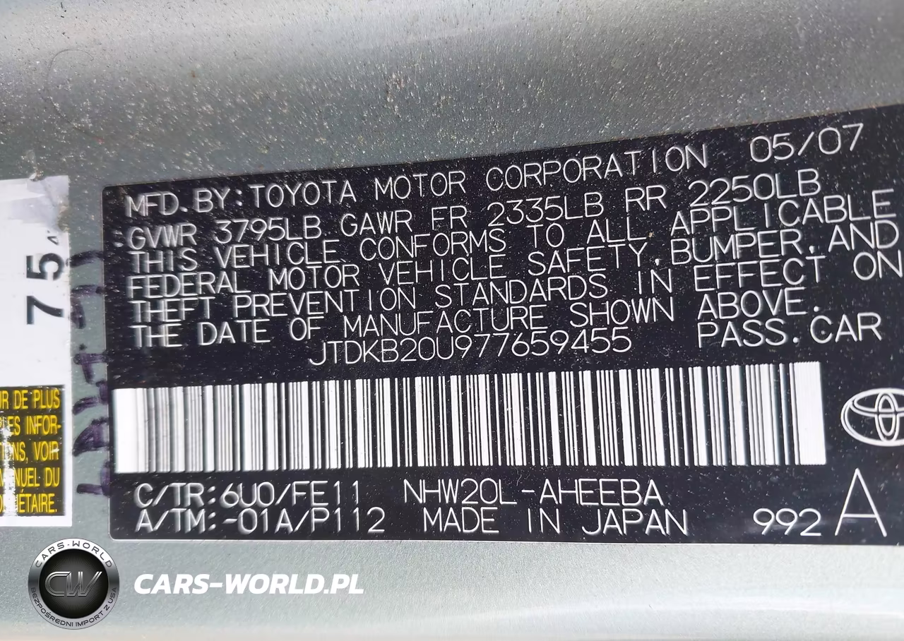 2007 Toyota Prius VIN:JTDKB20U977659455 - 9