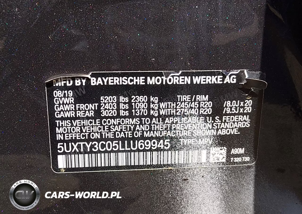 2020 BMW X3 Sdrive30I VIN:5UXTY3C05LLU69945 - 9