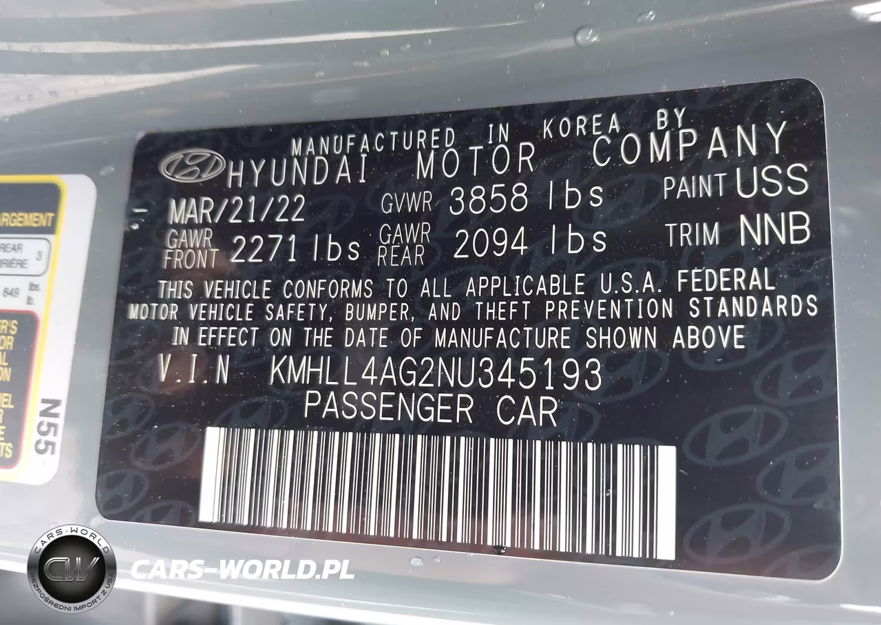 2022 Hyundai Elantra Se VIN:KMHLL4AG2NU345193 - 9