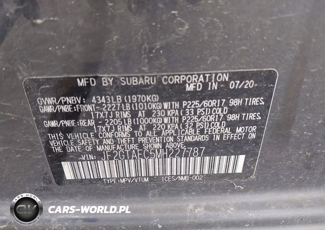 2021 Subaru Crosstrek Premium VIN:JF2GTAEC5MH227787 - 9