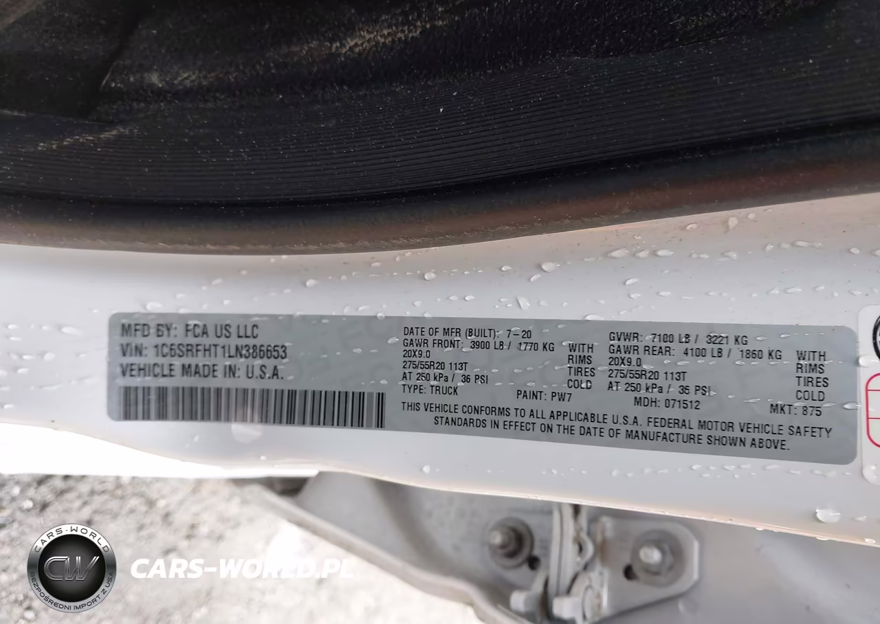 2020 Ram 1500 VIN:1C6SRFHT1LN386653 - 9
