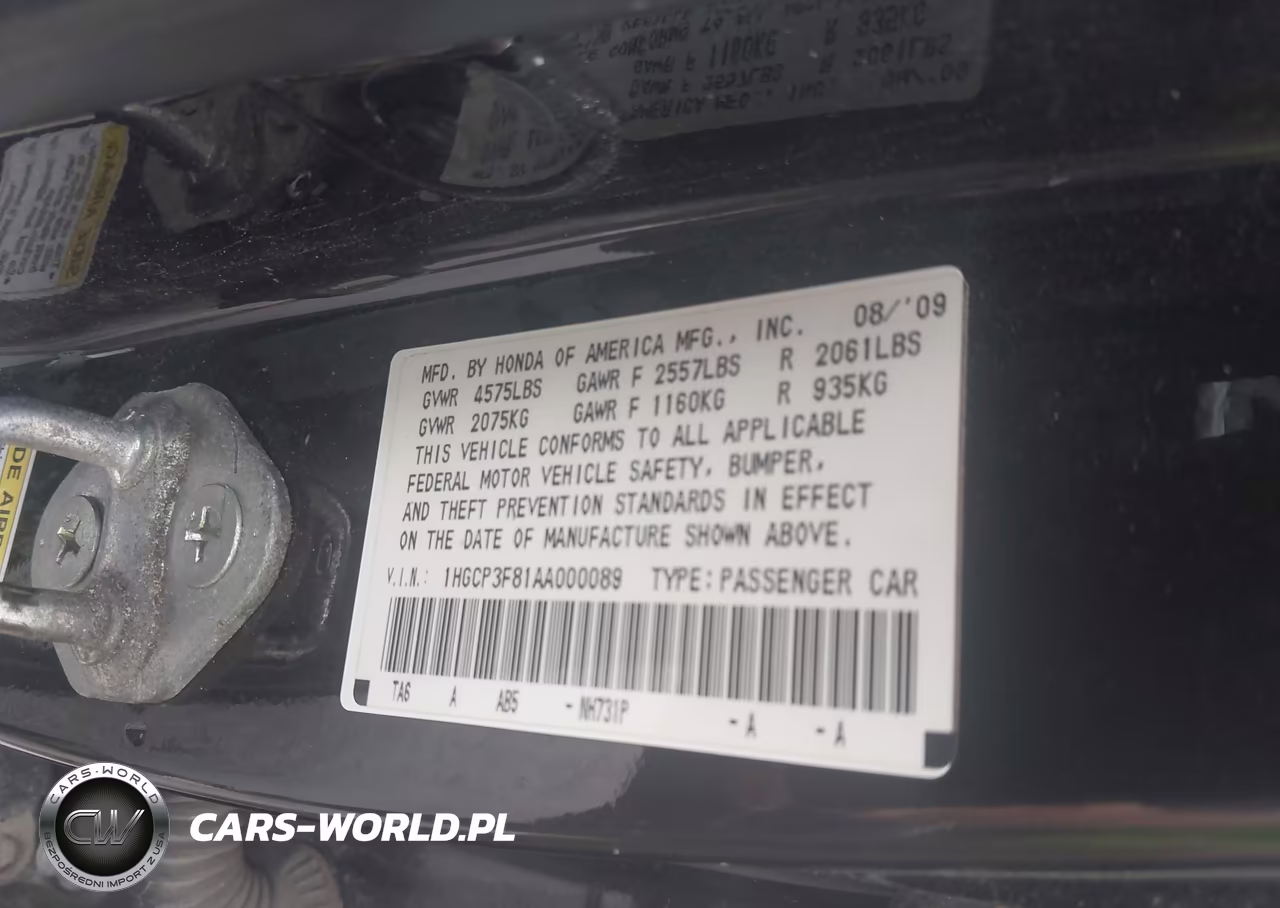 2010 Honda Accord 3.5 Ex-L VIN:1HGCP3F81AA000089 - 9
